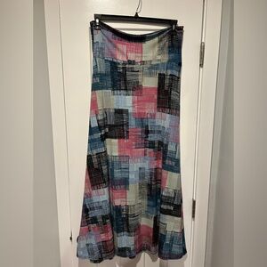 LuLaRoe A-Line Skirt with Multicolor Geometric Pattern